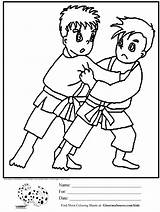 Karate Judo Taekwondo Coloringtop Martial Wrestler Wrestling Uncategorized Coloringhome Insertion sketch template