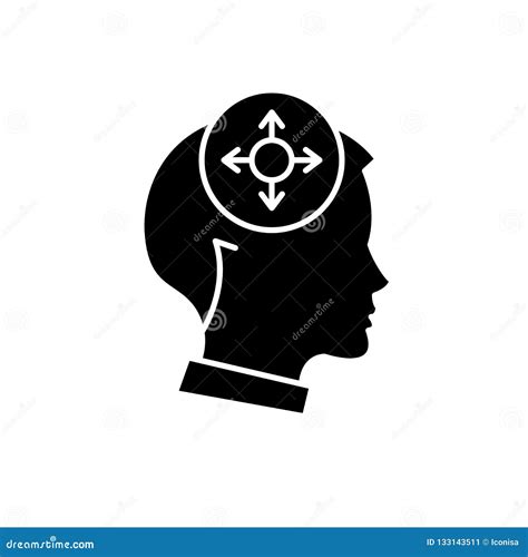 decision making black icon vector sign  isolated background