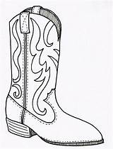 Coloring Boot Boots Western Pages Popular sketch template