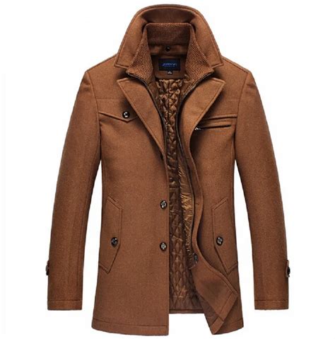 buy brand  winter wool coat slim fit jackets fashion outerwear warm man