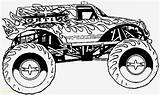 Coloring Pages Monster Jam Truck Monstor Easy Color sketch template