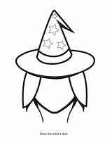 Witch Coloring Face Blank Clipart Halloween Pages Make Color Printable Head Template Own Printables Outline Book Kids Print Cliparts Clip sketch template