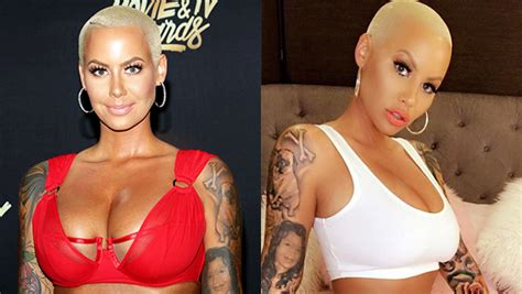 amber rose s boob job — thought breast reduction would make her less sexy hollywood life
