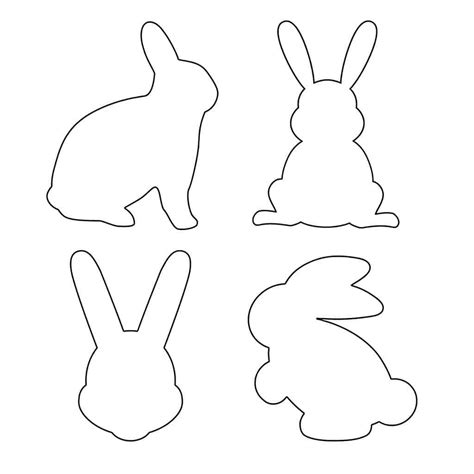 printable rabbit template  digital  bunny kids coloring page