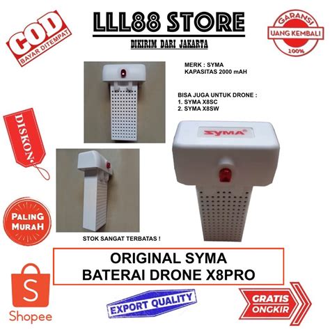jual original syma baterai drone xpro  pro xsc xsw mah lll store shopee indonesia