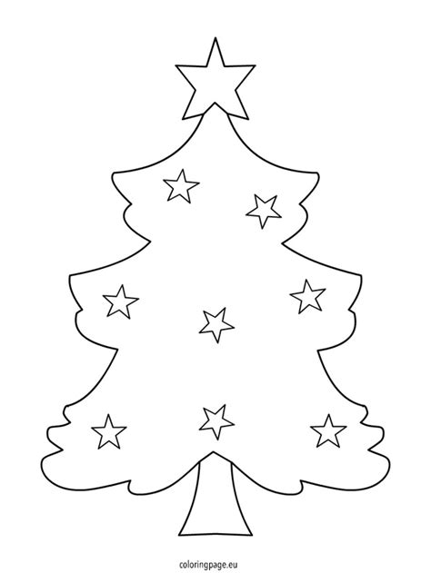 xmas tree template coloring page