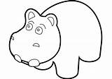 Hippo Coloring Surprised Netart sketch template