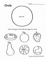 Circle Shape Activity Preschool Worksheet Shapes Printable Sheets Sheet Coloring Children Cleverlearner sketch template