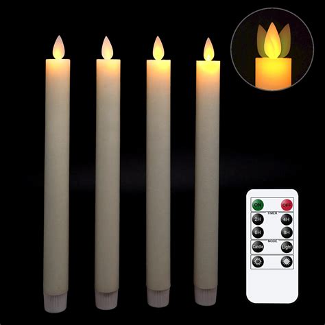 flameless candles flickering taper candles real wax flameless taper
