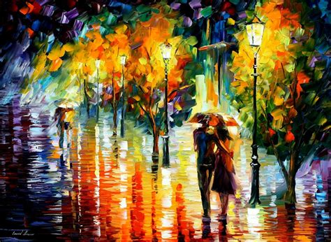 Two Couples — Palette Knife Oil Painting On Canvas By