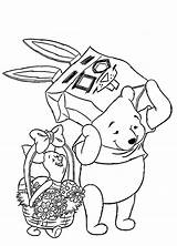Pooh Winnie Coloring Pages Easter Printable sketch template