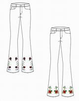 Flare Jeans Drawing sketch template