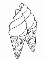 Ice Cream Coloring Cone Pages Printable Cute Sheet Drawing Line Icecream Print Color Kids Cupcake Food Sheets Getdrawings Cartoon Book sketch template