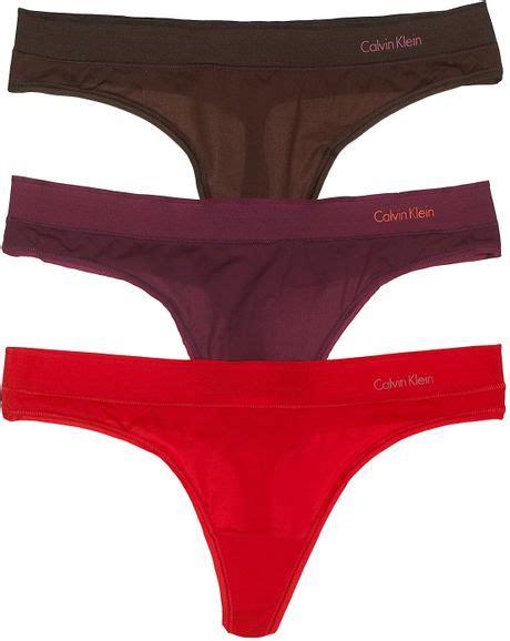 calvin klein underwear second skin thong in red true red lyst