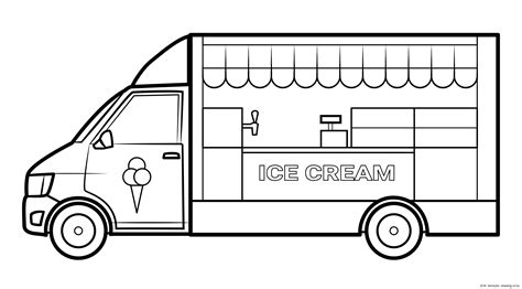 ice cream truck coloring page  art illustrations