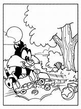 Looney Tunes Coloring Pages Baby Coloringpages1001 Animated sketch template