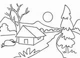Scenery Adults sketch template