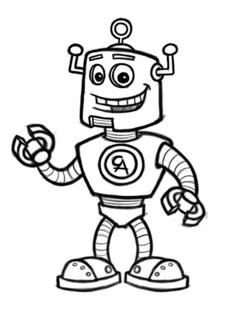 robot  characters printable coloring pages