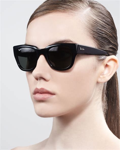 lyst ray ban cat eye sunglasses  black