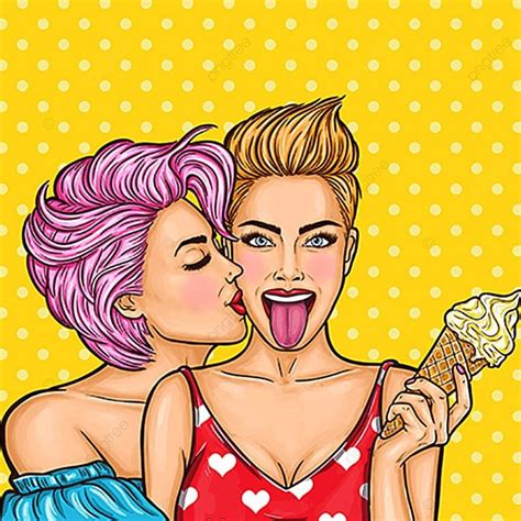 vector pop art illustration of a lesbian couple