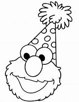 Elmo Coloring Pages Birthday Hat Printable Party sketch template