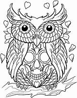 Coloring Tattoo Pages Skull Tattoos Sugar Owl Printable Animal Skulls Henna Book Adult Print Color Sheets Adults Getcolorings Dead Tribal sketch template
