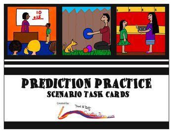 prediction task cards practice  scenarios task cards reading