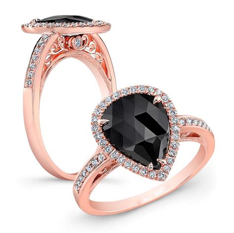 26176 rose gold black diamond ring