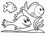 Coloring Fish Clipart Simple Kids Pages Library Fishes sketch template