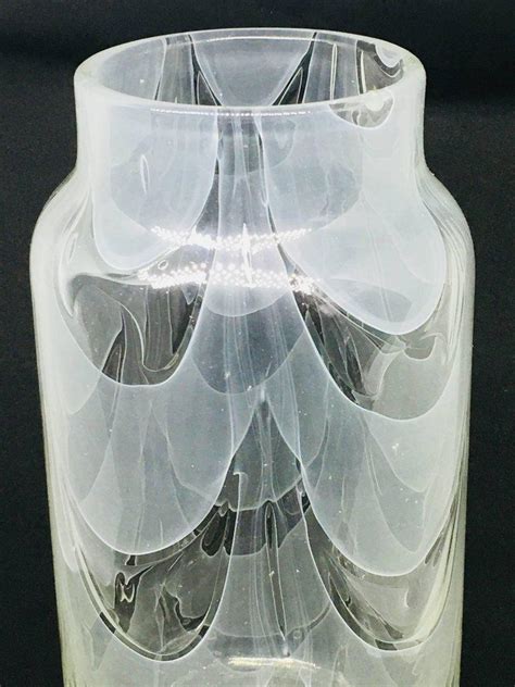 Hand Blown Clear Glass Vase Signed Barovier Toso Vintage