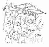 Market Drawing Stall Stalls Google Drawings Search Draw Cartoon Getdrawings Flower Illustration Bloemenmarkt Afkomstig Van sketch template