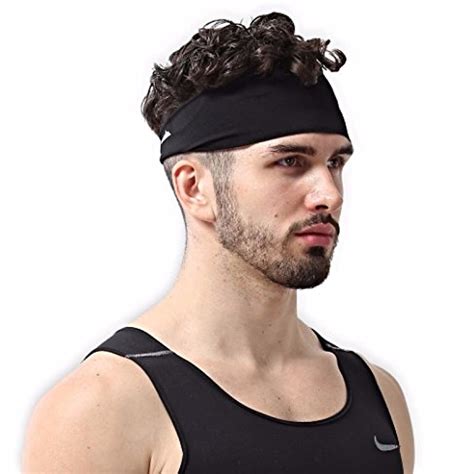 mens headband running workout gym sports guys sweatband elastic hair