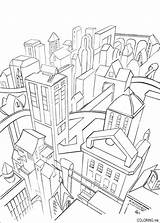Coloring Cityscape Getcolorings City sketch template