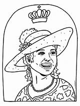 Koningin Kleurplaat Maxima Kleurplaten Koning Koningsdag Kroon Kinderen Bezoeken Creatief sketch template