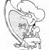 Harp Outlined Toonaday sketch template