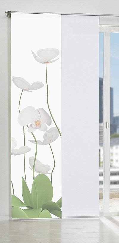 fotodruck orchideenpflanze auf flaechengardine flaechenvorhang fenster dekor vorhaenge