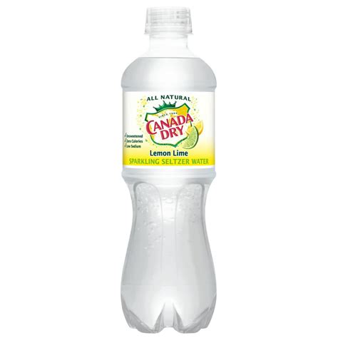 canada dry  natural lemon lime sparkling seltzer water bottle