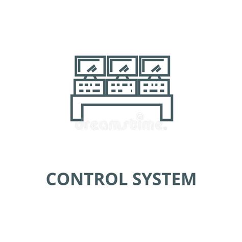 control system  icon vector control system outline sign concept symbol flat illustration