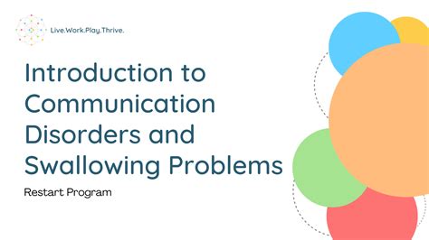 introduction to communication disorders and swallowing problems