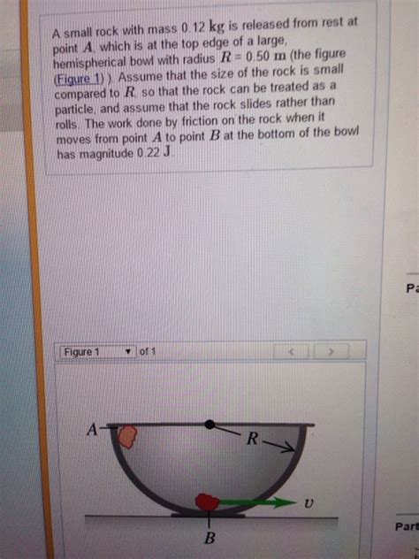 solved part c what is the speed of the rock as it reach