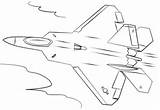 Raptor 22 Coloring Pages Military Aircraft Drawing Force Air Supercoloring sketch template