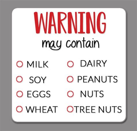 allergy labels food warning labels food safety labels etsy