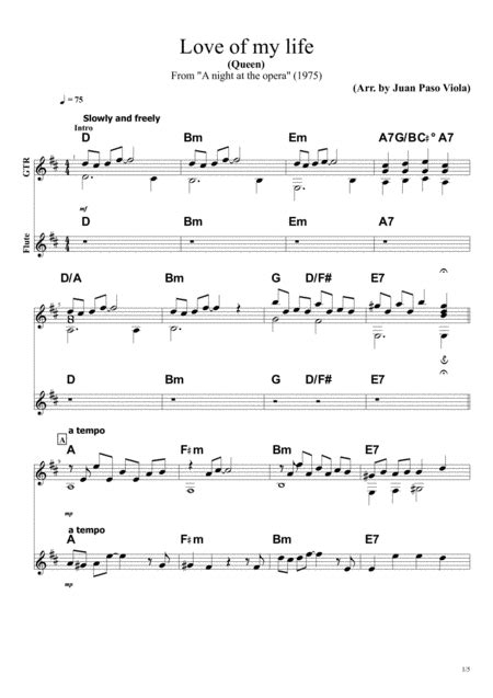 love of my life by queen piano free music sheet