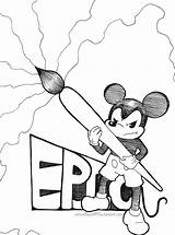 Epic Mickey Coloring Pages Deviantart Drawings Cartoons sketch template