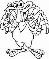 Coloring Pages Thanksgiving Turkey Cartoon sketch template