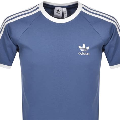 adidas originals  stripe  shirt blue mainline menswear