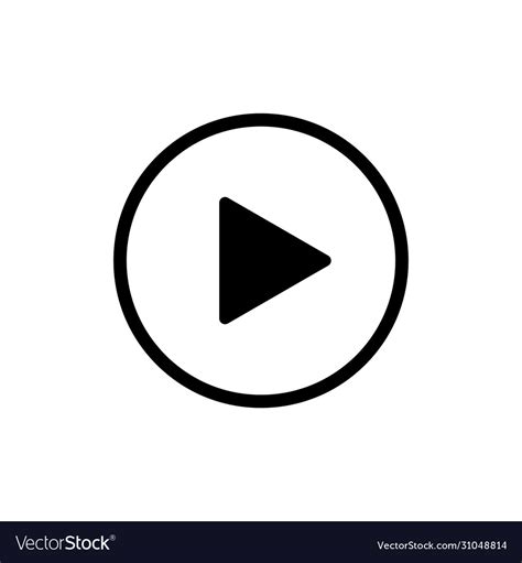 play icon isolated button  video player sign vector image