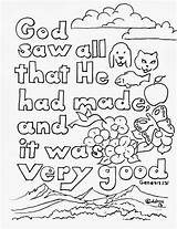 Coloring Bible Pages Kids Genesis Verse 31 Color Printable Sheets Print Creation Animals Preschool Adron Mr Verses God Children Adult sketch template