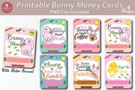 printable bunny money cards cute bunny graphic  jacpot creative