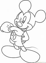 Mickey Mouse Coloring Cheerful Coloringpages101 Pages sketch template